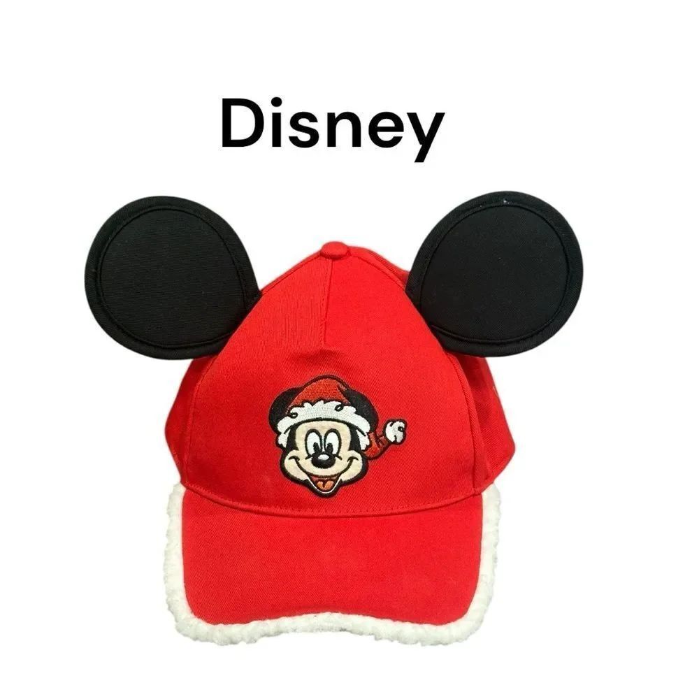 Disney Parks Santa Hat with Black Ears and White Trim